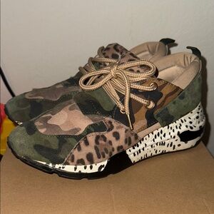 Steve Madden Camouflage and Leopard Print Athletic Shoes